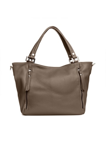 Lia Biassoni Leren schoudertas "Alserio" beige - (B)42 x (H)26 x (D)14 cm