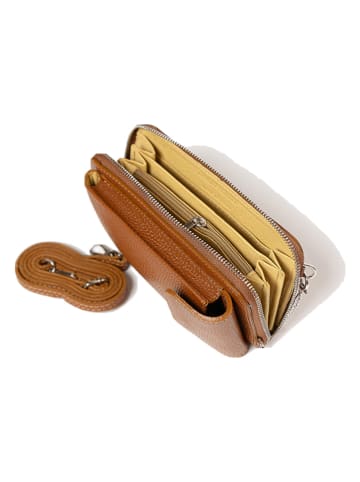 Lia Biassoni Leren smartphonetas "Cerca" cognackleurig - (B)11 x (H)19 x (D)4 cm