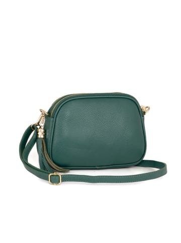 Lia Biassoni Leren schoudertas "Flumendosa" groen - (B)23 x (H)17 x (D)7 cm