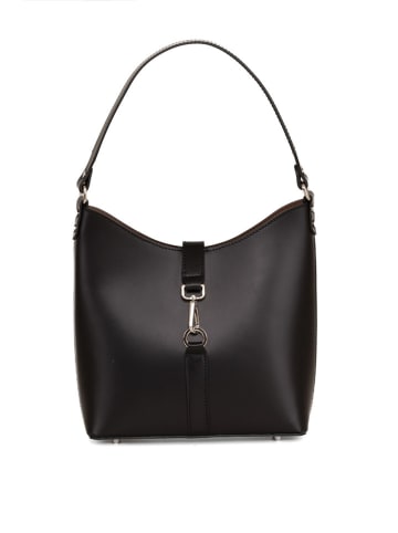 Lia Biassoni Leren schoudertas "Viverone" zwart - (B)27 x (H)19 x (D)9 cm