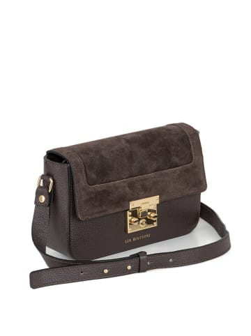 Lia Biassoni Leren schoudertas "Camoscio" donkerbruin - (B)24 x (H)16 x (D)7 cm