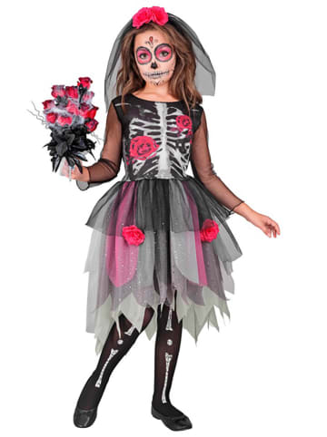 Widmann Kostium "Flower Skeleton Girl" w kolorze szaro-różowym