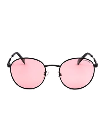 Polaroid Okulary przeciwsłoneczne unisex w kolorze czarno-jasnoróżowym