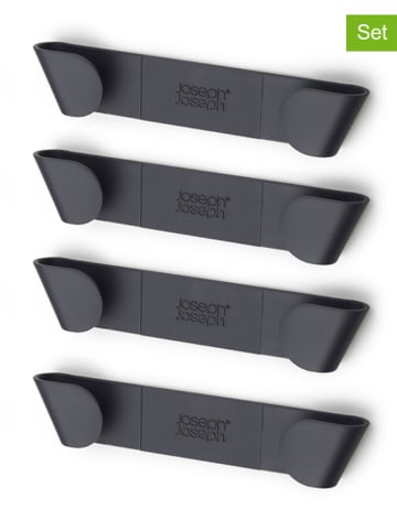 JosephJoseph 4er-Set: Topfdeckel-Halterungen in Anthrazit - (B)19 x (H)4 cm