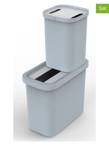 JosephJoseph 2-delige set: afvalemmers "GoRecycle" lichtblauw
