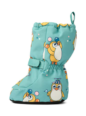 Småfolk Füßlinge "Pinguine" in Türkis