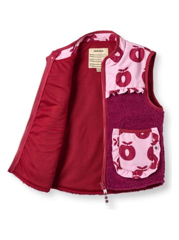 Småfolk Fleece bodywarmer "Appel" rood/lichtroze