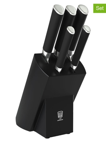 Chefkoch 6tlg. Messerblock-Set in Schwarz