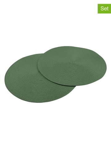 Fackelmann 2er-Set: Tischsets "Balance" in Grün - Ø 38 cm