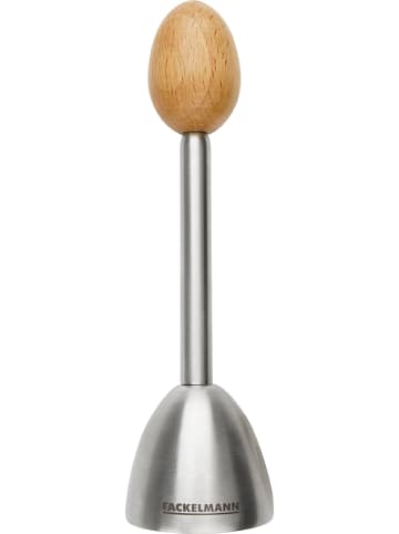 Fackelmann Eiköpfer in Silber/ Natur - (L)14,7 x Ø 4 cm