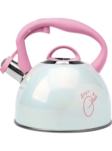 Fackelmann Teekanne in Weiß/ Rosa - 2 l