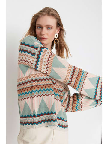 trendyol Pullover in Beige/ Bunt