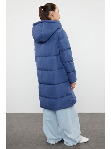 trendyol Wintermantel grijs/donkerblauw