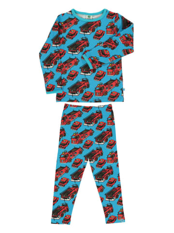 Småfolk Pyjama "Feuerwehrauto" in Blau
