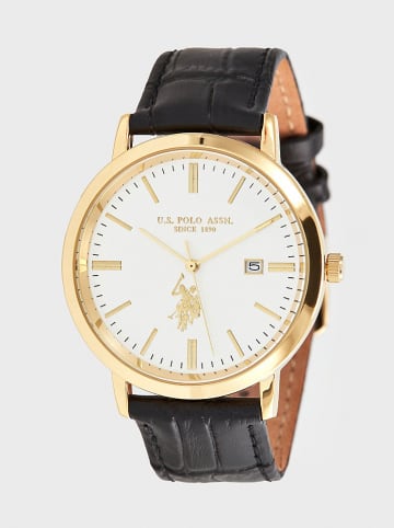 U.S. Polo Assn. Quarzuhr in Schwarz/ Gold/ Weiß