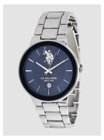 U.S. Polo Assn. Quarzuhr in Silber/ Dunkelblau