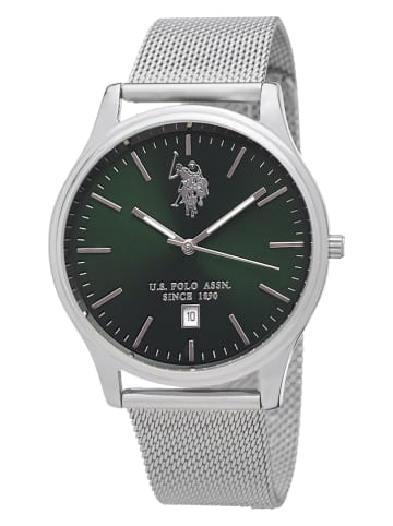 U.S. Polo Assn. Quarzuhr in Silber/ Schwarz