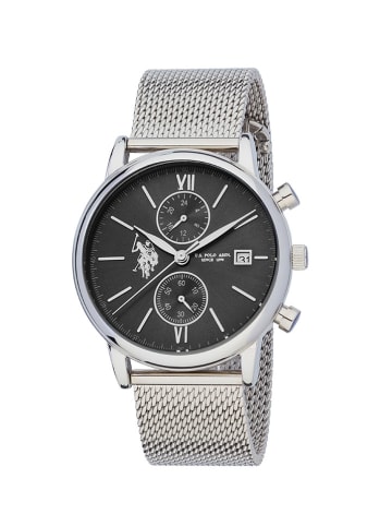 U.S. Polo Assn. Chronograf w kolorze srebrno-czarnym