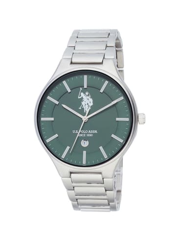 U.S. Polo Assn. Quarzuhr in Silber/ Grün