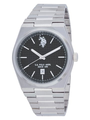 U.S. Polo Assn. Quarzuhr in Silber/ Schwarz