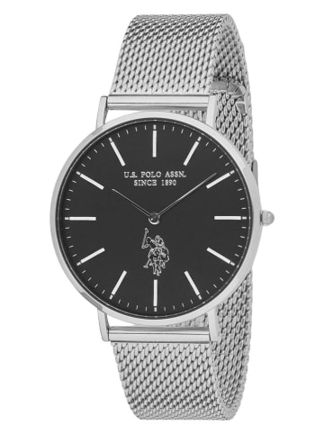 U.S. Polo Assn. Quarzuhr in Silber/ Schwarz