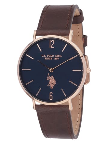 U.S. Polo Assn. Kwartshorloge bruin/goudkleurig/donkerblauw