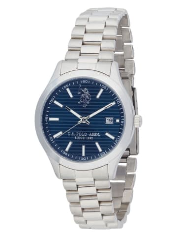 U.S. Polo Assn. Quarzuhr in Silber/ Dunkelblau
