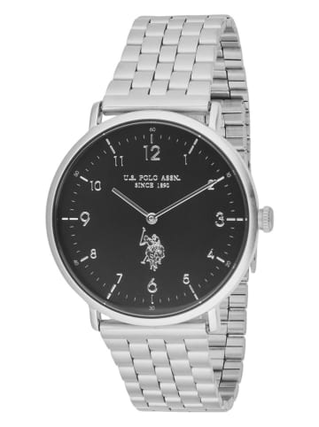U.S. Polo Assn. Quarzuhr in Silber/ Schwarz