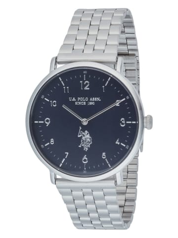 U.S. Polo Assn. Quarzuhr in Silber/ Dunkelblau