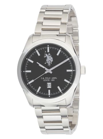 U.S. Polo Assn. Quarzuhr in Silber/ Schwarz