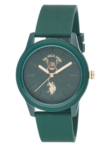 U.S. Polo Assn. Quarzuhr in Dunkelgrün/ Gold