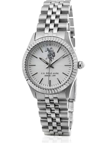 U.S. Polo Assn. Quarzuhr in Silber/ Weiß