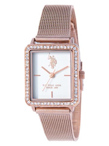 U.S. Polo Assn. Quarzuhr in Roségold/ Weiß