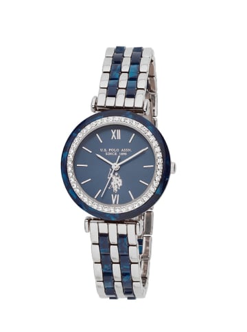 U.S. Polo Assn. Quarzuhr in Silber-Blau