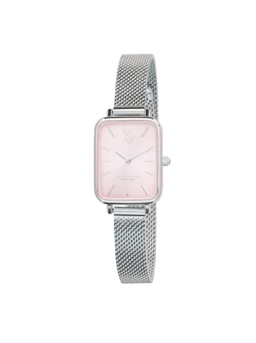 U.S. Polo Assn. Quarzuhr in Silber/ Rosa