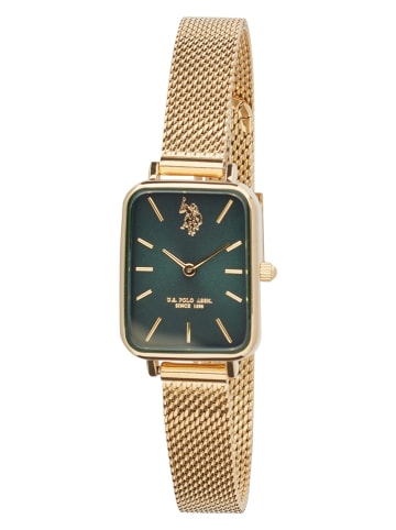 U.S. Polo Assn. Quarzuhr in Gold/ Dunkelgrün