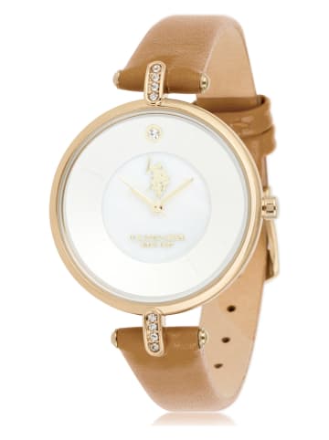 U.S. Polo Assn. Quarzuhr in Hellbraun/ Gold