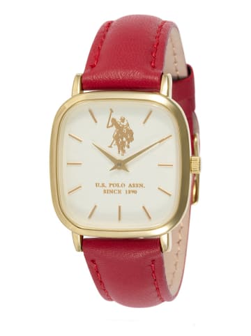 U.S. Polo Assn. Quarzuhr in Rot/ Gold/ Weiß