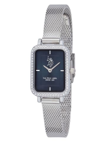 U.S. Polo Assn. Quarzuhr in Silber/ Dunkelblau