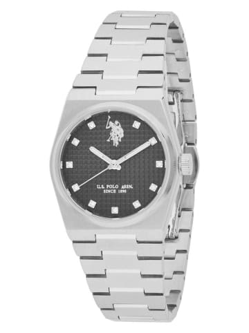 U.S. Polo Assn. Quarzuhr in Silber/ Schwarz