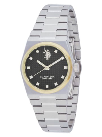 U.S. Polo Assn. Quarzuhr in Silber/ Schwarz
