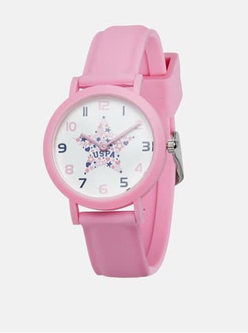 U.S. Polo Assn. Kwartshorloge lichtroze/wit