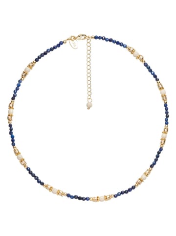 U.S. Polo Assn. Pozłacany naszyjnik z lapis lazuli - dł. 37 cm