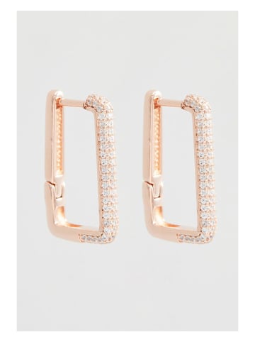 U.S. Polo Assn. Rosévergold. Creolen mit Kristallen