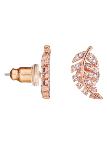 U.S. Polo Assn. Rosévergold. Ohrstecker mit Kristallen