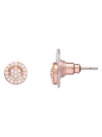 U.S. Polo Assn. Rosévergold. Ohrstecker mit Kristallen