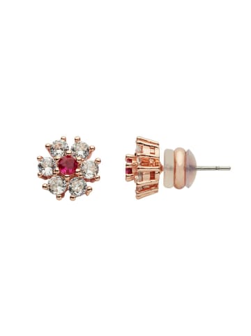 U.S. Polo Assn. Rosévergold. Ohrstecker mit Kristallen