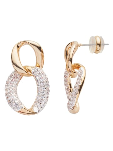 U.S. Polo Assn. Pozłacane kolczyki-wkrętki z kryształami