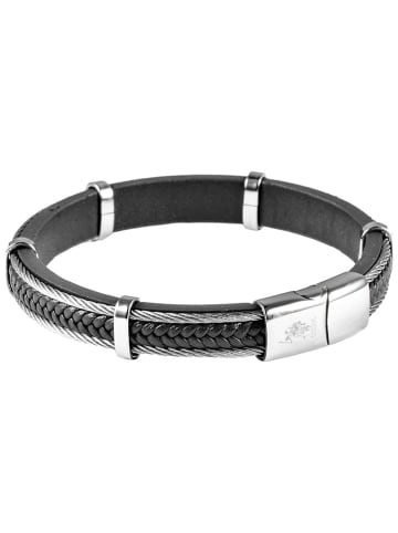 U.S. Polo Assn. Leder-Armband in Schwarz