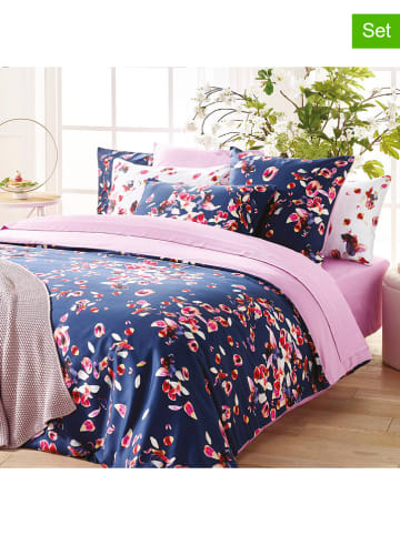 Cacharel textiles 2-delige set: satijnen kussenslopen "Aurore" donkerblauw